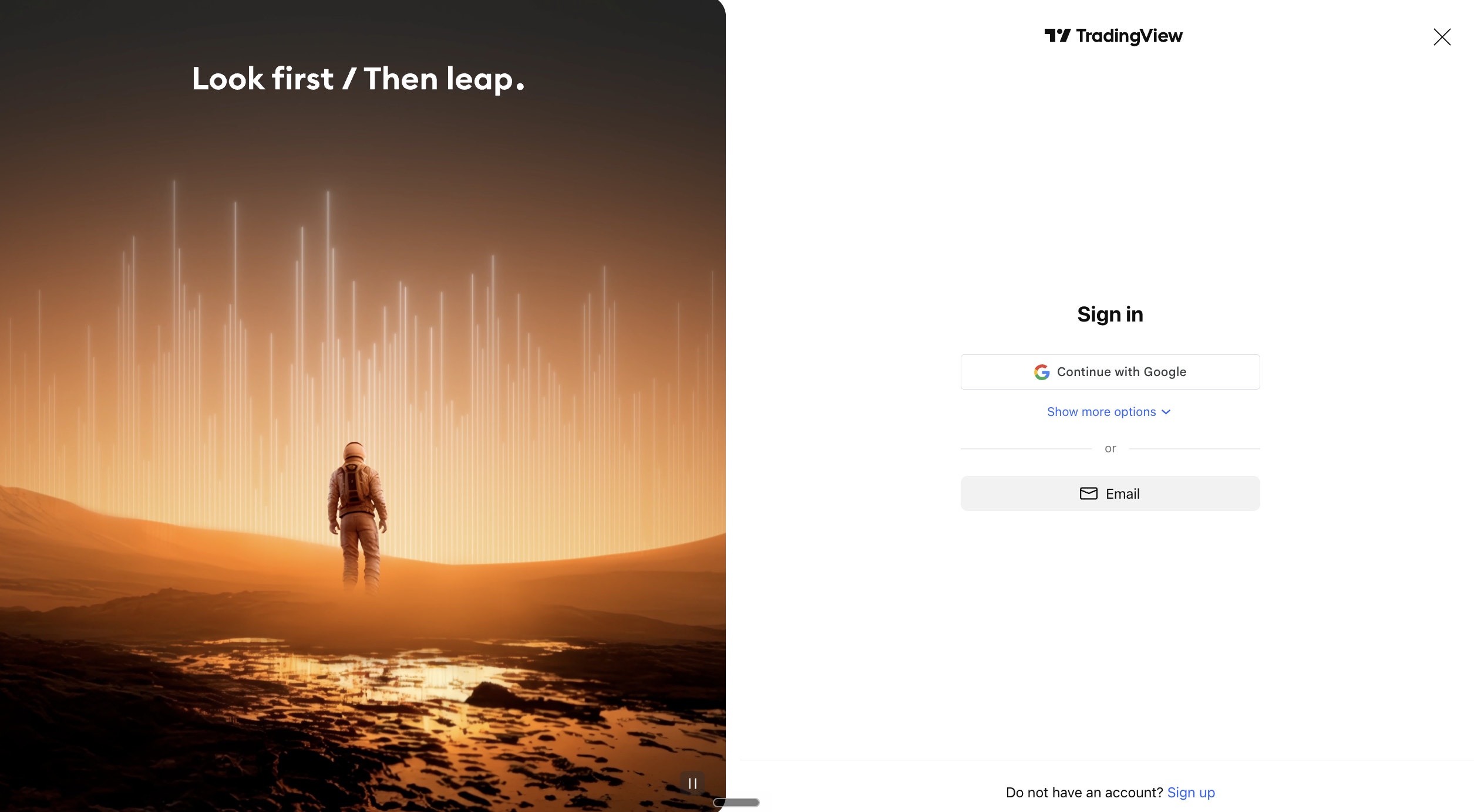 TradingView Sign up